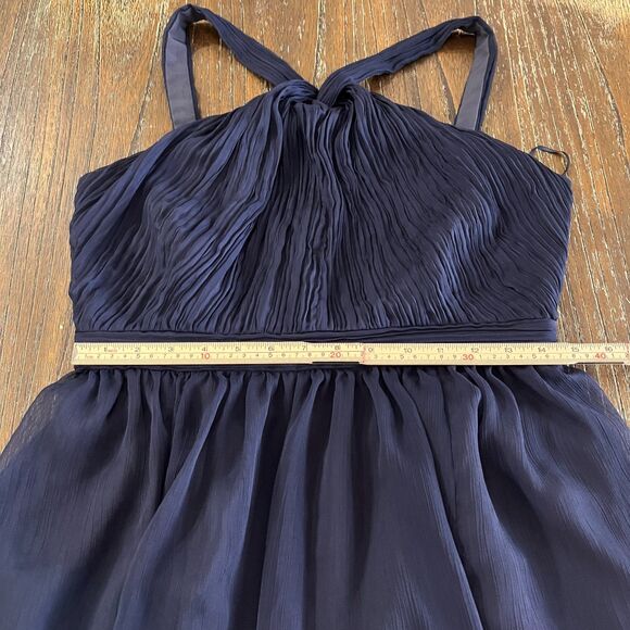 J.Crew Dark Navy Chiffon Dress – Style 56002 – Size 10 - Picture 8 of 14